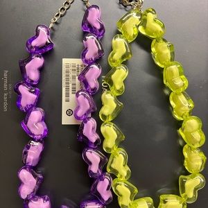 Purple and green necklaces